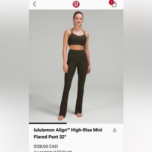 Brand new lululemon Align flare leggings, size 2.